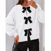 imagePRETTYGARDEN Cardigan Sweaters for Women 2025 Fall Bow Tie Front Long Sleeve Knit Sweater Tops Cute Going Out OutfitsWhite