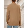 imagePRETTYGARDEN Casual Long Sleeve Oversized Sweaters for Women 2025 Loose Mock Neck Pullover Sweater Ribbed Knit Fall ClothesKhaki