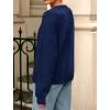 imagePRETTYGARDEN Fall Long Sleeve Cardigans for Women Trendy 2025 Lightweight Button Down Crewneck Loose Knit Sweater ClothesDark Blue