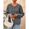 imagePRETTYGARDEN Fall Long Sleeve Cardigans for Women Trendy 2025 Lightweight Button Down Crewneck Loose Knit Sweater ClothesGrey