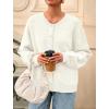 imagePRETTYGARDEN Fall Long Sleeve Cardigans for Women Trendy 2025 Lightweight Button Down Crewneck Loose Knit Sweater ClothesWhite