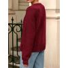 imagePRETTYGARDEN Fall Long Sleeve Cardigans for Women Trendy 2025 Lightweight Button Down Crewneck Loose Knit Sweater ClothesWine Red