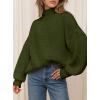 imagePRETTYGARDEN Fall Oversized Sweaters for Women 2025 Chunky Knit Long Sleeve Turtle Neck Pullover Tops Cozy Winter ClothingArmy Green