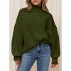 imagePRETTYGARDEN Fall Oversized Sweaters for Women 2025 Chunky Knit Long Sleeve Turtle Neck Pullover Tops Cozy Winter ClothingArmy Green