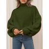 imagePRETTYGARDEN Fall Oversized Sweaters for Women 2025 Chunky Knit Long Sleeve Turtle Neck Pullover Tops Cozy Winter ClothingArmy Green