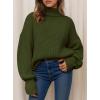 imagePRETTYGARDEN Fall Oversized Sweaters for Women 2025 Chunky Knit Long Sleeve Turtle Neck Pullover Tops Cozy Winter ClothingArmy Green