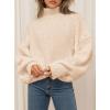 imagePRETTYGARDEN Fall Oversized Sweaters for Women 2025 Chunky Knit Long Sleeve Turtle Neck Pullover Tops Cozy Winter ClothingBeige