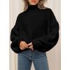 imagePRETTYGARDEN Fall Oversized Sweaters for Women 2025 Chunky Knit Long Sleeve Turtle Neck Pullover Tops Cozy Winter ClothingBlack