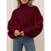 imagePRETTYGARDEN Fall Oversized Sweaters for Women 2025 Chunky Knit Long Sleeve Turtle Neck Pullover Tops Cozy Winter ClothingBurgundy