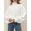 imagePRETTYGARDEN Fall Oversized Sweaters for Women 2025 Chunky Knit Long Sleeve Turtle Neck Pullover Tops Cozy Winter ClothingWhite