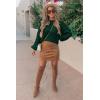 imagePRETTYGARDEN Fall Sweaters for Women 2025 Fashion Long Sleeve Casual Ribbed Knit Winter Clothes Pullover Jumper TopsDark Green