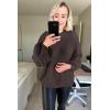imagePRETTYGARDEN Fall Sweaters for Women 2025 Fashion Long Sleeve Casual Ribbed Knit Winter Clothes Pullover Jumper TopsLight Brown