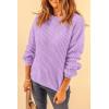 imagePRETTYGARDEN Fall Sweaters for Women 2025 Fashion Long Sleeve Casual Ribbed Knit Winter Clothes Pullover Jumper TopsPurple