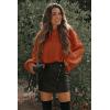 imagePRETTYGARDEN Fall Sweaters for Women 2025 Fashion Long Sleeve Casual Ribbed Knit Winter Clothes Pullover Jumper TopsRust Red
