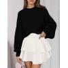 imagePRETTYGARDEN Sweaters for Women 2025 Fall Chunky Knit Long Sleeve Crew Neck Oversized Pullover Tops Winter Fashion ClothingBlack
