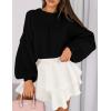imagePRETTYGARDEN Sweaters for Women 2025 Fall Chunky Knit Long Sleeve Crew Neck Oversized Pullover Tops Winter Fashion ClothingBlack