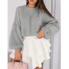 imagePRETTYGARDEN Sweaters for Women 2025 Fall Chunky Knit Long Sleeve Crew Neck Oversized Pullover Tops Winter Fashion ClothingGrey