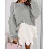 imagePRETTYGARDEN Sweaters for Women 2025 Fall Chunky Knit Long Sleeve Crew Neck Oversized Pullover Tops Winter Fashion ClothingGrey