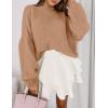 imagePRETTYGARDEN Sweaters for Women 2025 Fall Chunky Knit Long Sleeve Crew Neck Oversized Pullover Tops Winter Fashion ClothingKhaki