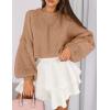 imagePRETTYGARDEN Sweaters for Women 2025 Fall Chunky Knit Long Sleeve Crew Neck Oversized Pullover Tops Winter Fashion ClothingKhaki
