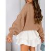 imagePRETTYGARDEN Sweaters for Women 2025 Fall Chunky Knit Long Sleeve Crew Neck Oversized Pullover Tops Winter Fashion ClothingKhaki