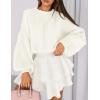 imagePRETTYGARDEN Sweaters for Women 2025 Fall Chunky Knit Long Sleeve Crew Neck Oversized Pullover Tops Winter Fashion ClothingWhite