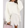 imagePRETTYGARDEN Sweaters for Women 2025 Fall Chunky Knit Long Sleeve Crew Neck Oversized Pullover Tops Winter Fashion ClothingWhite