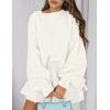 imagePRETTYGARDEN Sweaters for Women 2025 Fall Chunky Knit Long Sleeve Crew Neck Oversized Pullover Tops Winter Fashion ClothingWhite