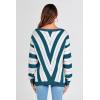 imagePRETTYGARDEN Sweaters for Women 2025 Long Sleeve Striped Knitted V Neck Pullover Jumper Tops Fall Outfits Fashion ClothingStriped Denim Blue