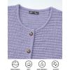 imagePRETTYGARDEN Women Knit Cardigan Sweaters Fall Fashion Long Sleeve Open Front Button Down Trendy Casual Jacket Winter ClothesPurple