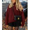 imagePRETTYGARDEN Womens 2025 Fall Oversized Sweaters Turtleneck Casual Long Sleeve Chunky Knit Pullover Tops Winter ClothesDark Wine Red