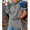 imagePRETTYGARDEN Womens 2025 Fall Oversized Sweaters Turtleneck Casual Long Sleeve Chunky Knit Pullover Tops Winter ClothesGrey