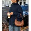 imagePRETTYGARDEN Womens 2025 Fall Oversized Sweaters Turtleneck Casual Long Sleeve Chunky Knit Pullover Tops Winter ClothesNavy