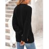 imagePRETTYGARDEN Womens 2025 Fall Sweaters Casual Crew Neck Long Sleeve Pullover Tops Ribbed Knit Loose Fit Winter ClothesBlack