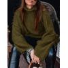 imagePRETTYGARDEN Womens 2025 Fall Turtleneck Oversized Sweaters Long Sleeve Chunky Knit Pullover Tops Winter Fashion ClothesArmy Green