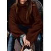 imagePRETTYGARDEN Womens 2025 Fall Turtleneck Oversized Sweaters Long Sleeve Chunky Knit Pullover Tops Winter Fashion ClothesDark Brown