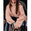 imagePRETTYGARDEN Womens 2025 Fall Turtleneck Oversized Sweaters Long Sleeve Chunky Knit Pullover Tops Winter Fashion ClothesLight Pink