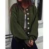 imagePRETTYGARDEN Womens 2025 Winter Cardigan Sweaters Trendy Chunky Knit Long Sleeve Button Up Casual Warm Fall Jackets CoatsArmy Green