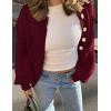 imagePRETTYGARDEN Womens 2025 Winter Cardigan Sweaters Trendy Chunky Knit Long Sleeve Button Up Casual Warm Fall Jackets CoatsBurgundy
