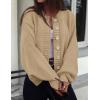 imagePRETTYGARDEN Womens 2025 Winter Cardigan Sweaters Trendy Chunky Knit Long Sleeve Button Up Casual Warm Fall Jackets CoatsKhaki