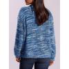 imagePRETTYGARDEN Womens Cardigan Sweaters 2025 Fall Striped Long Sleeve V Neck Button Down Knit Fuzzy Outerwear Trendy ClothesBlue