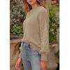 imagePRETTYGARDEN Womens Fall 2025 Pullover Sweater Casual Long Sleeve Loose Chunky Knit Tops Blouse Winter Fashion ClothingApricot
