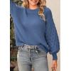 imagePRETTYGARDEN Womens Fall 2025 Pullover Sweater Casual Long Sleeve Loose Chunky Knit Tops Blouse Winter Fashion ClothingBlue