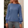 imagePRETTYGARDEN Womens Fall 2025 Pullover Sweater Casual Long Sleeve Loose Chunky Knit Tops Blouse Winter Fashion ClothingBlue