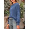 imagePRETTYGARDEN Womens Fall 2025 Pullover Sweater Casual Long Sleeve Loose Chunky Knit Tops Blouse Winter Fashion ClothingBlue