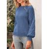imagePRETTYGARDEN Womens Fall 2025 Pullover Sweater Casual Long Sleeve Loose Chunky Knit Tops Blouse Winter Fashion ClothingBlue