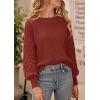 imagePRETTYGARDEN Womens Fall 2025 Pullover Sweater Casual Long Sleeve Loose Chunky Knit Tops Blouse Winter Fashion ClothingBrick Red