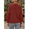 imagePRETTYGARDEN Womens Fall 2025 Pullover Sweater Casual Long Sleeve Loose Chunky Knit Tops Blouse Winter Fashion ClothingBrick Red