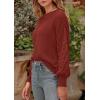 imagePRETTYGARDEN Womens Fall 2025 Pullover Sweater Casual Long Sleeve Loose Chunky Knit Tops Blouse Winter Fashion ClothingBrick Red