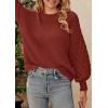 imagePRETTYGARDEN Womens Fall 2025 Pullover Sweater Casual Long Sleeve Loose Chunky Knit Tops Blouse Winter Fashion ClothingBrick Red